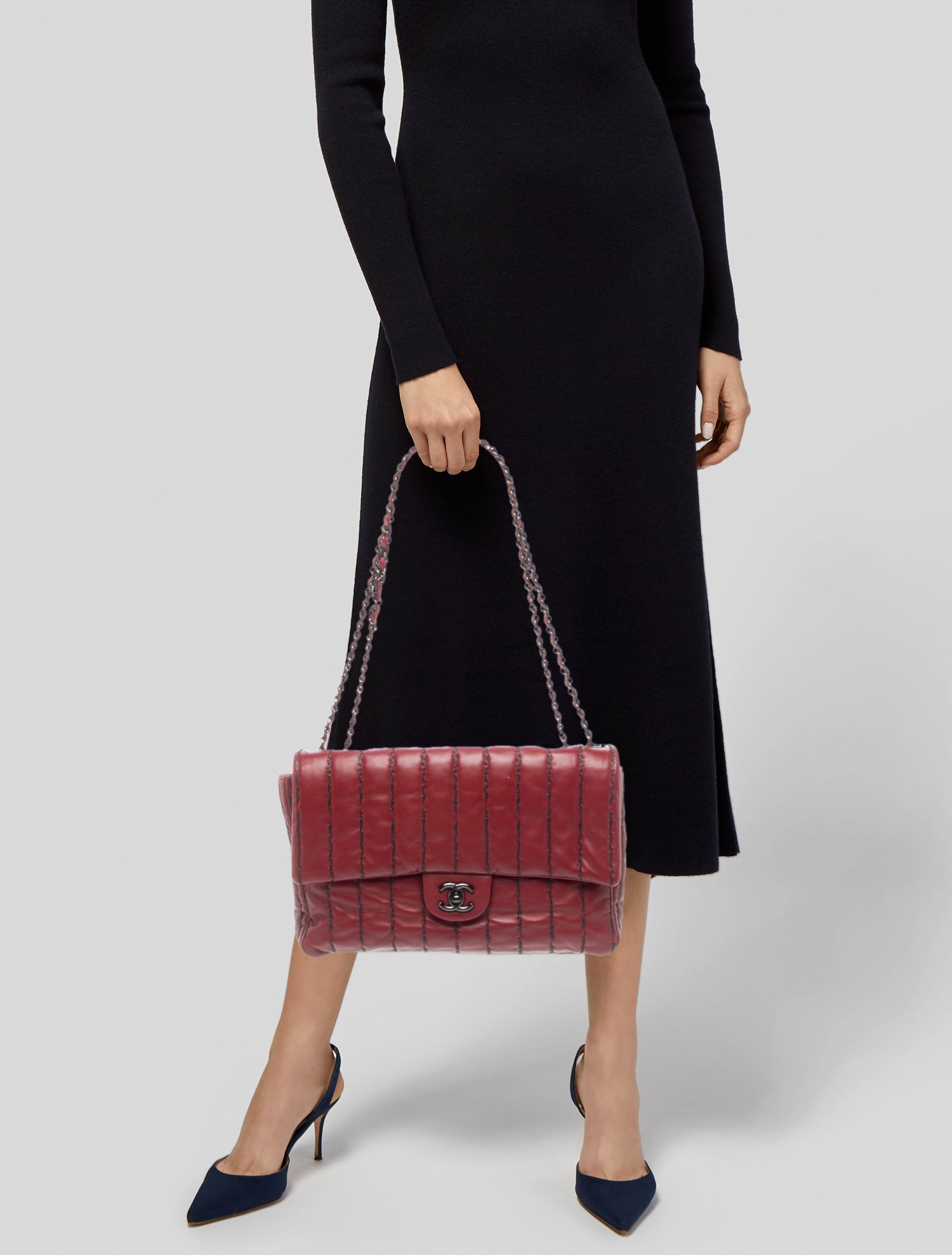 Chanel Jumbo Vertical Stitch Flap Bag